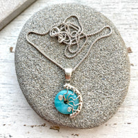 Tiny Amazonite fossil pendant