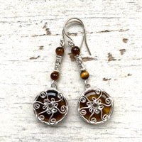 Tigers eye drop earrings