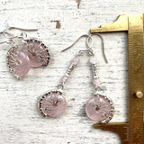 Rose Quartz fossil earrings