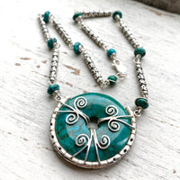 Chrycocolla statement necklace