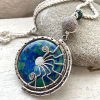 One of a kind rare Azurite Malachite Pendant