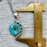 Tiny Amazonite fossil pendant
