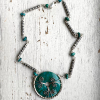 Chrycocolla statement necklace