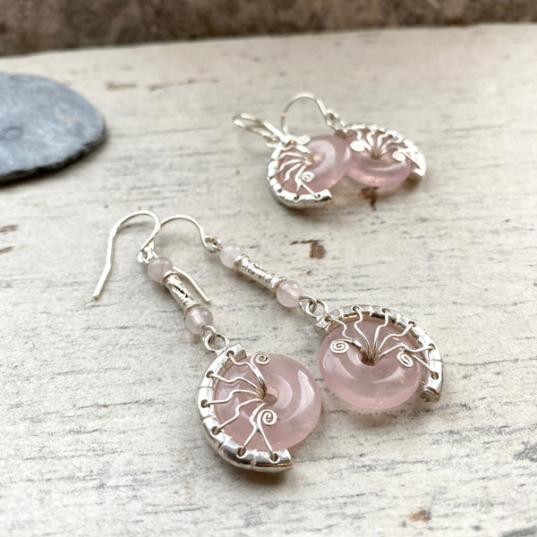 Rose Quartz Lyra earrings