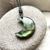 Labradorite Moon Pendant