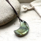 Labradorite Moon Pendant