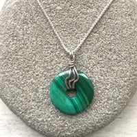 20mm Malachite Pi necklace