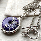 charolite and Silver Lyra necklace