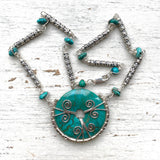 Chrycocolla statement necklace
