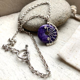 charolite and Silver Lyra necklace