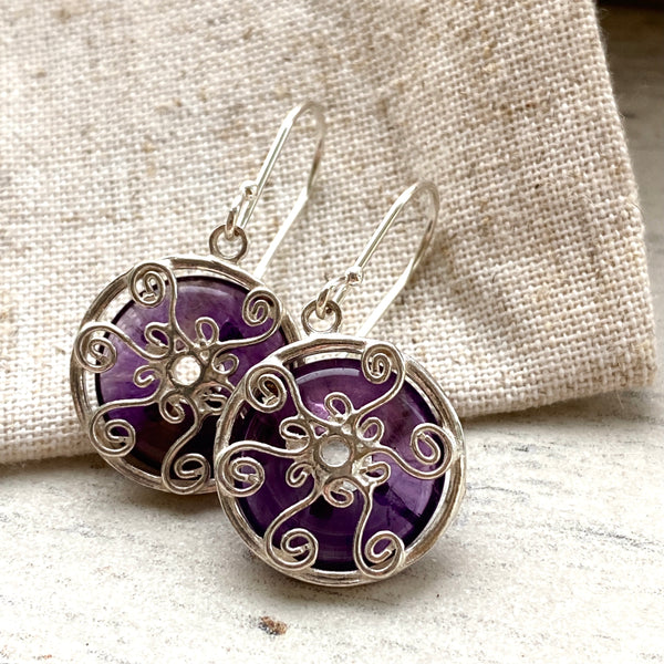 Amethyst Venus earrings