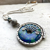One of a kind rare Azurite Malachite Pendant