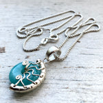 Tiny Amazonite fossil pendant