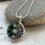 Moss Agate small Lyra necklace