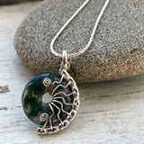 Moss Agate small Lyra necklace