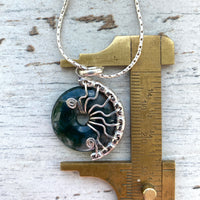 Moss Agate small Lyra necklace