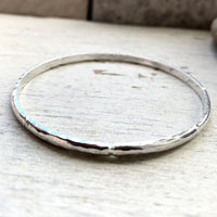 Sterling Silver Bangle D shape