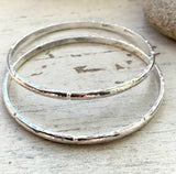 Sterling Silver Bangle D shape