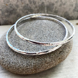 Sterling Silver Bangle D shape