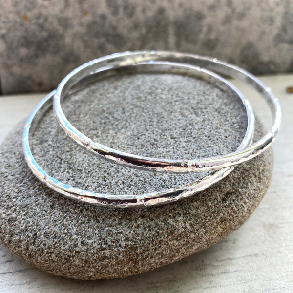 Sterling Silver Bangle D shape