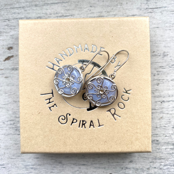 Blue Lace Agate venus earrings