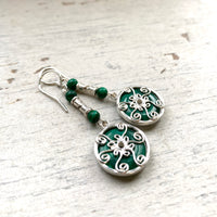 Malachite Venus earrings