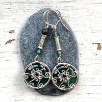 Moss Agate Venus earrings